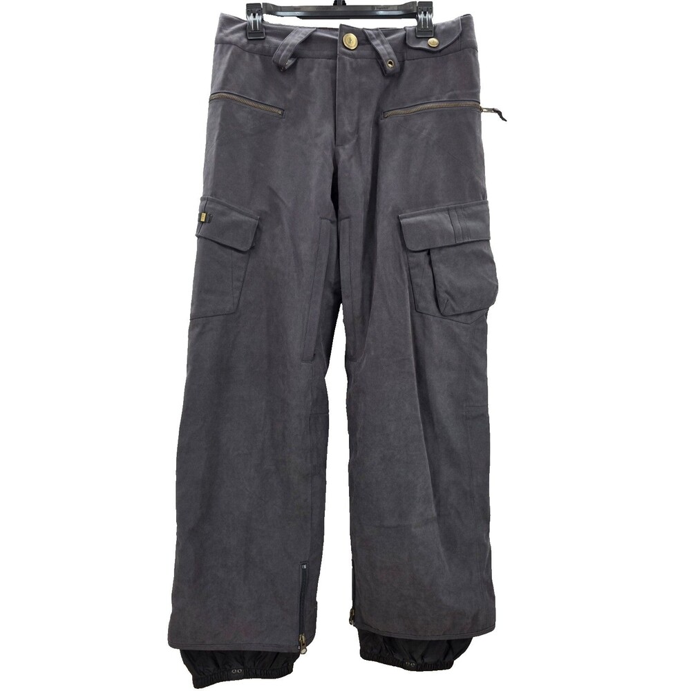 Burton Snow Pants Women's Small Gray Dry Ride Lined Zip Pockets Adjustable